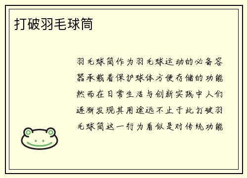 打破羽毛球筒